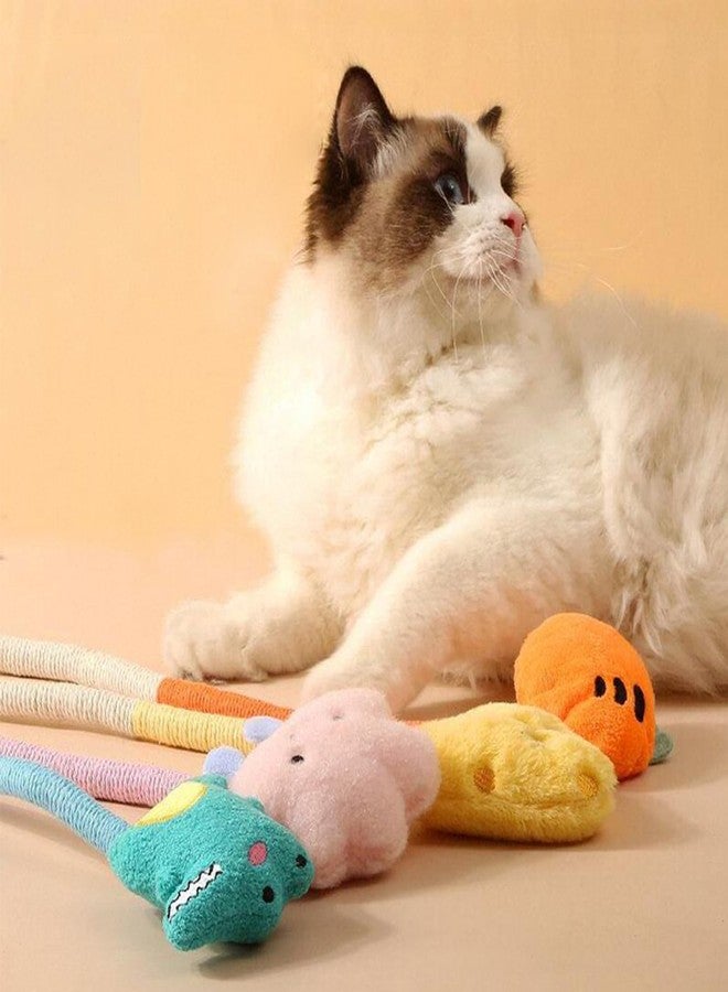 Andiker 2 PCS Cat Chew Ropes, Cat Chew Toy with Cartoon Kitten Plush Toys with Catnip Inside Interactive Cat Toys for Indoor Cats to Bite, Grasp, Kick and Clean Teeth (Small 1, Carrot&Crocodile) - Image 5